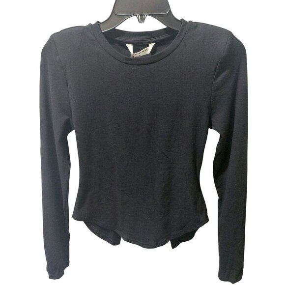 NWT Commense Black Long Sleeve Open Back Tie Detail Top Medium - Picture 1 of 7